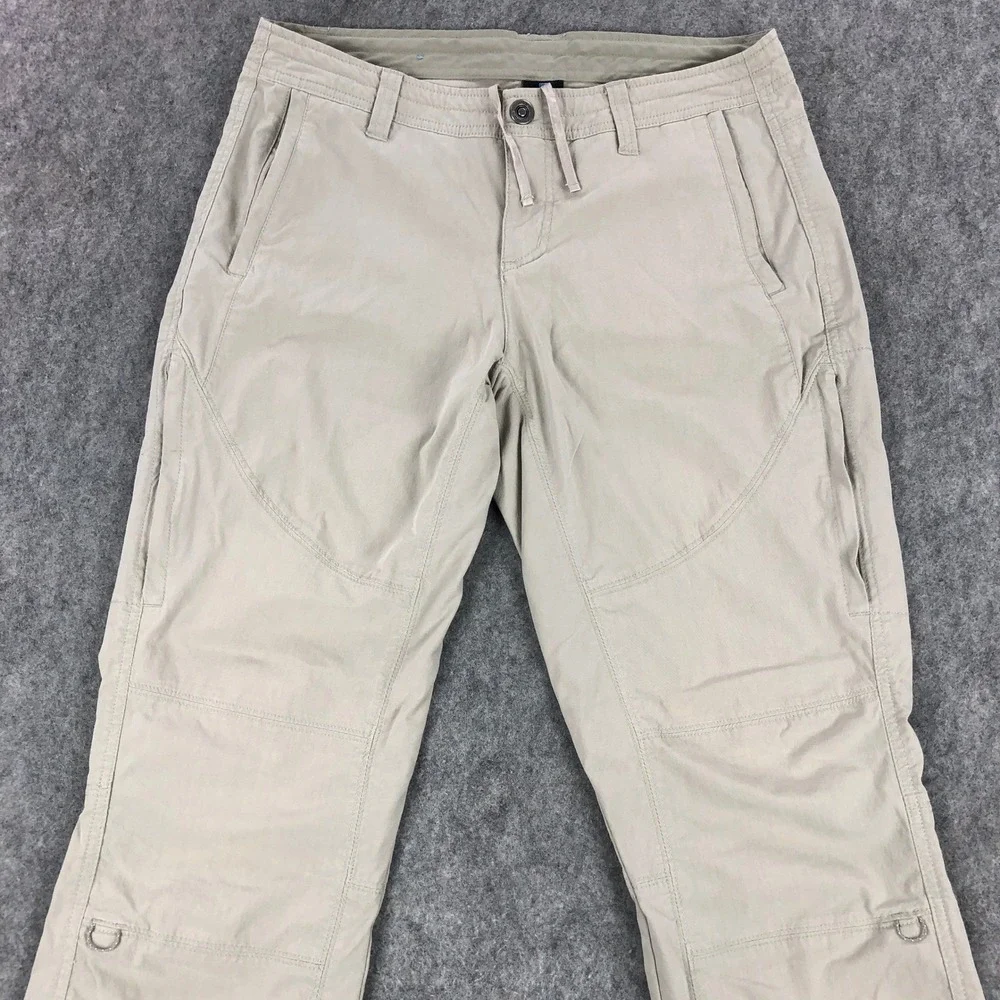 Kuhl Womens Hiking Pants 10 Regular Beige Spire Roll-Up Pant Mid Rise Zip Pocket